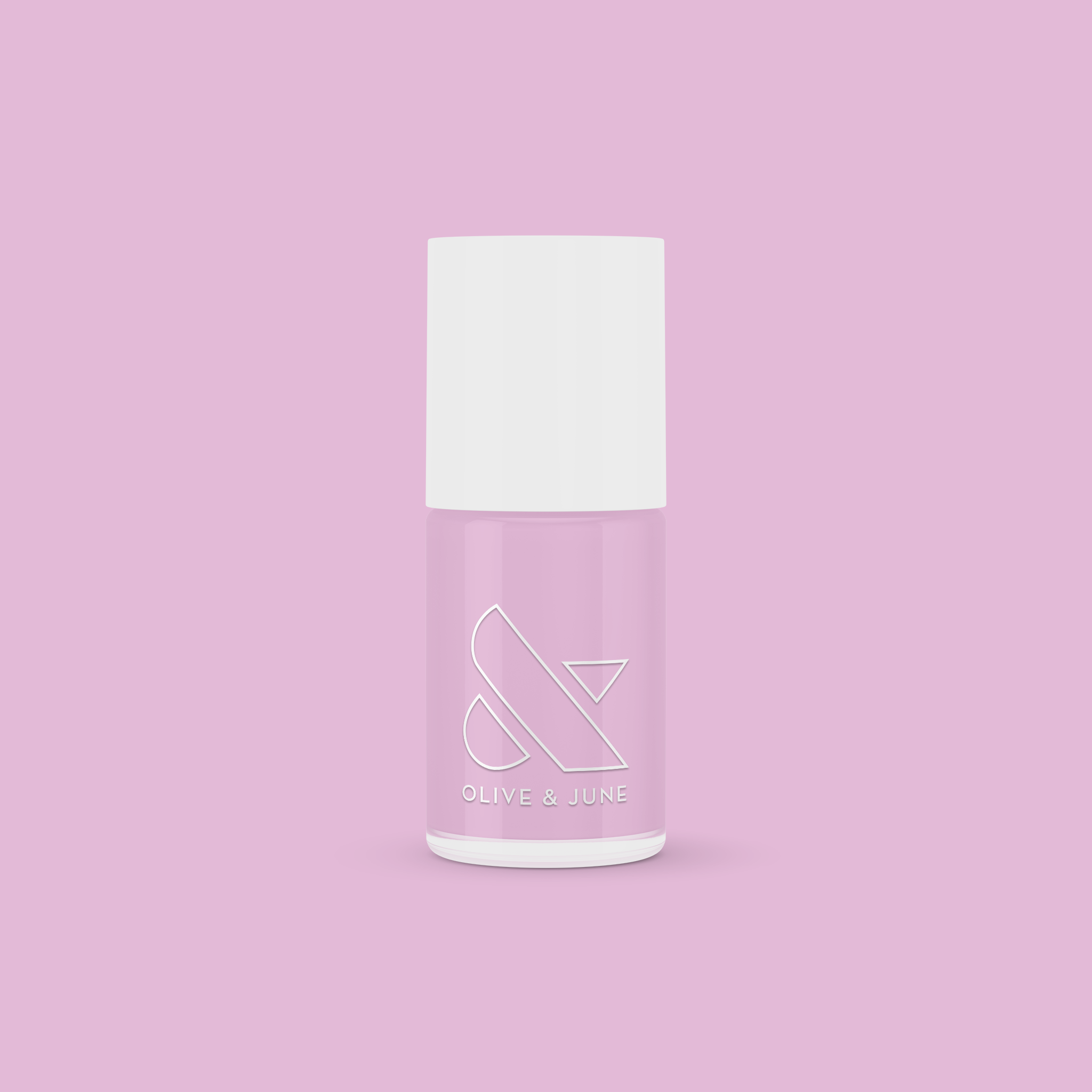 Bottle of Fierce & Loving lilac gel polish by Olive and June for a bold, long-lasting manicure or pedi
