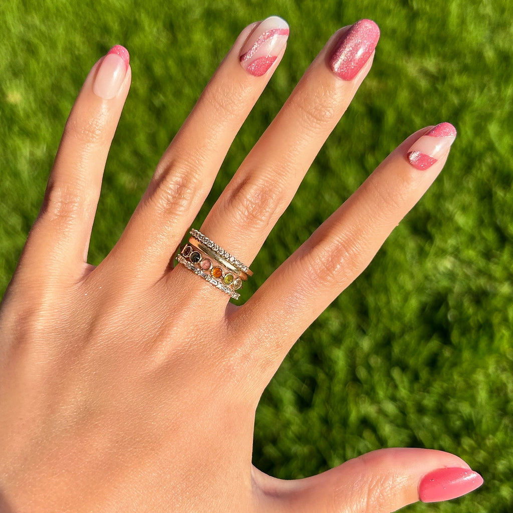Velvet Swirls Fig Ranch - Press-On | Short | Round with mauve swirls, french tips, and velvet shimmer for easy at home manicure