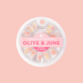 Blooming Floral - Press-On | Short | Squoval sheer neutral nails with delicate blooming floral designs for quick at-home mani