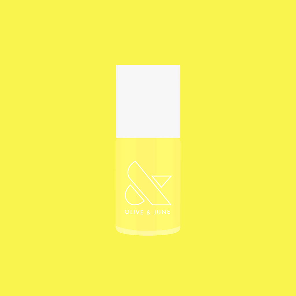 Game Set Mani nail polish bottle in bright neon yellow for quick-dry and long-lasting at-home manicure looks