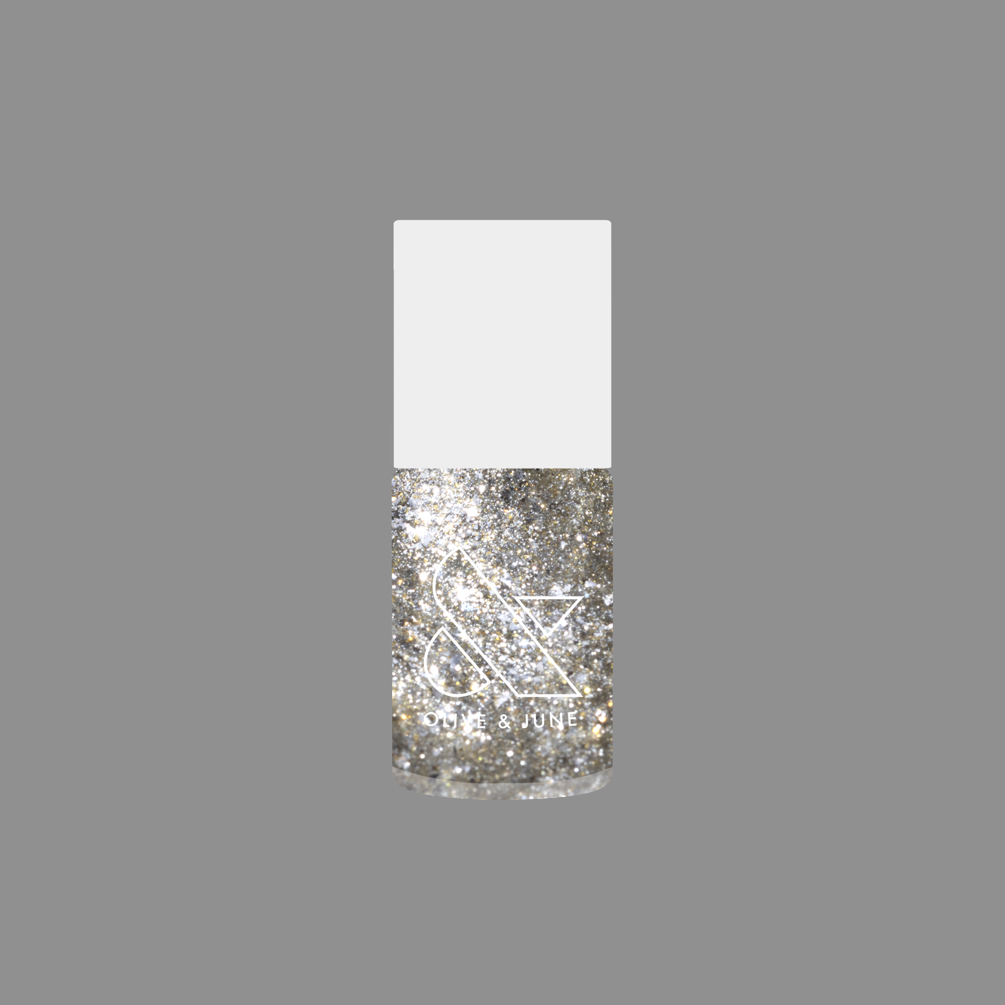 Candy Wrapper crushed metallic silver gel polish bottle with glitter for a sparkling at home long-lasting mani