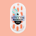 Bounce Back Chrome - Press-On | Medium | Oval bright tangerine orange shiny chrome press-on nails in clear packaging
