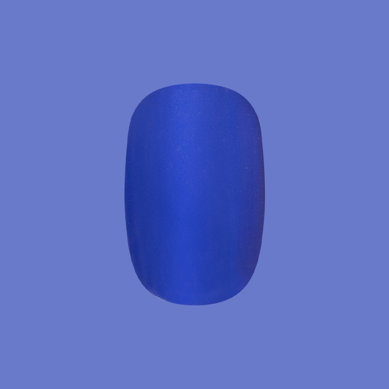 Breezy | Short | Squoval - Tab Press-On nail in vibrant cobalt blue for easy at-home mani with long-lasting polish
