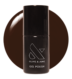 CN - Gel bottle in a deep sable brown shade for a smooth, long-lasting manicure by Olive and June