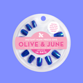 Electric Blue Iridescent Chrome - Press-On | Extra Short | Squoval vivid blue iridescent chrome false nails for easy at-home mani