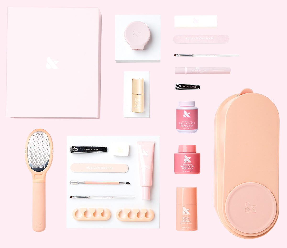 The Quick Dry Complete System - 6 Polishes includes tools and quick-dry nail polish for easy at-home manicure and pedicure