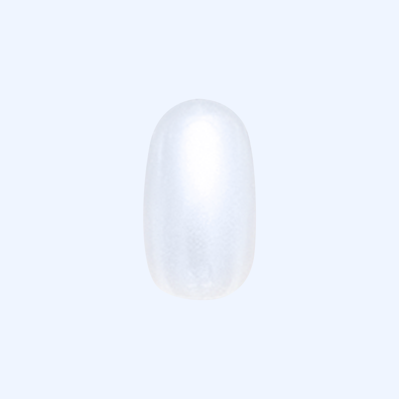 Flew In Love - Press-On | Short | Round showing pale blue chrome short round false nail isolated on white background