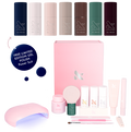 Fall Gel System featuring six rich gel polish shades and essential tools for long-lasting at-home gel manicures