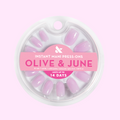 Glitter Cowgirl - Press-On | Short | Round milky lavender false nails with holographic flakes for easy at-home mani