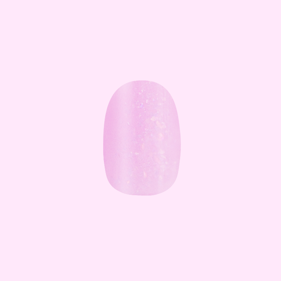 Glitter Cowgirl - Press-On | Short | Round milky lavender false nail with holographic flakes for easy at-home mani