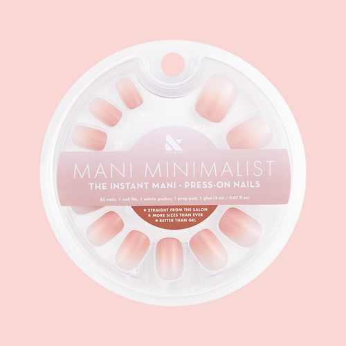 BI Syrup Gradient - Press-On | Extra Short | Round showing peachy pastel gradient press-on nails in round extra short shape in packaging