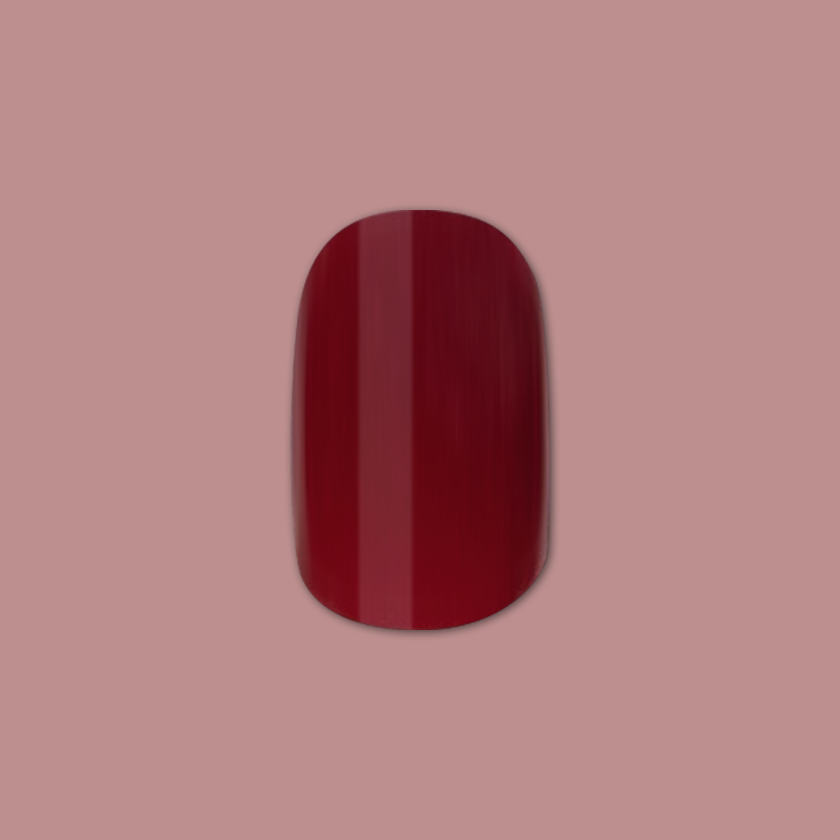 Mulberry | Extra Short | Squoval - Tab Press-On showing deep mulberry maroon glossy press-on nail on pink background