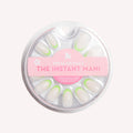 Neon Lime French | Oval | Medium press-on nails with neutral base and bright neon lime tips for easy at-home manicure