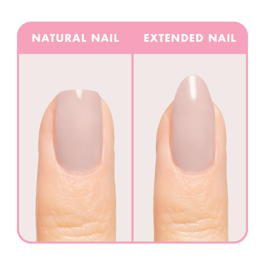 Cashmere Kiss - Builder Gel sheer greige manicure on natural and extended nails with smooth, soft finish