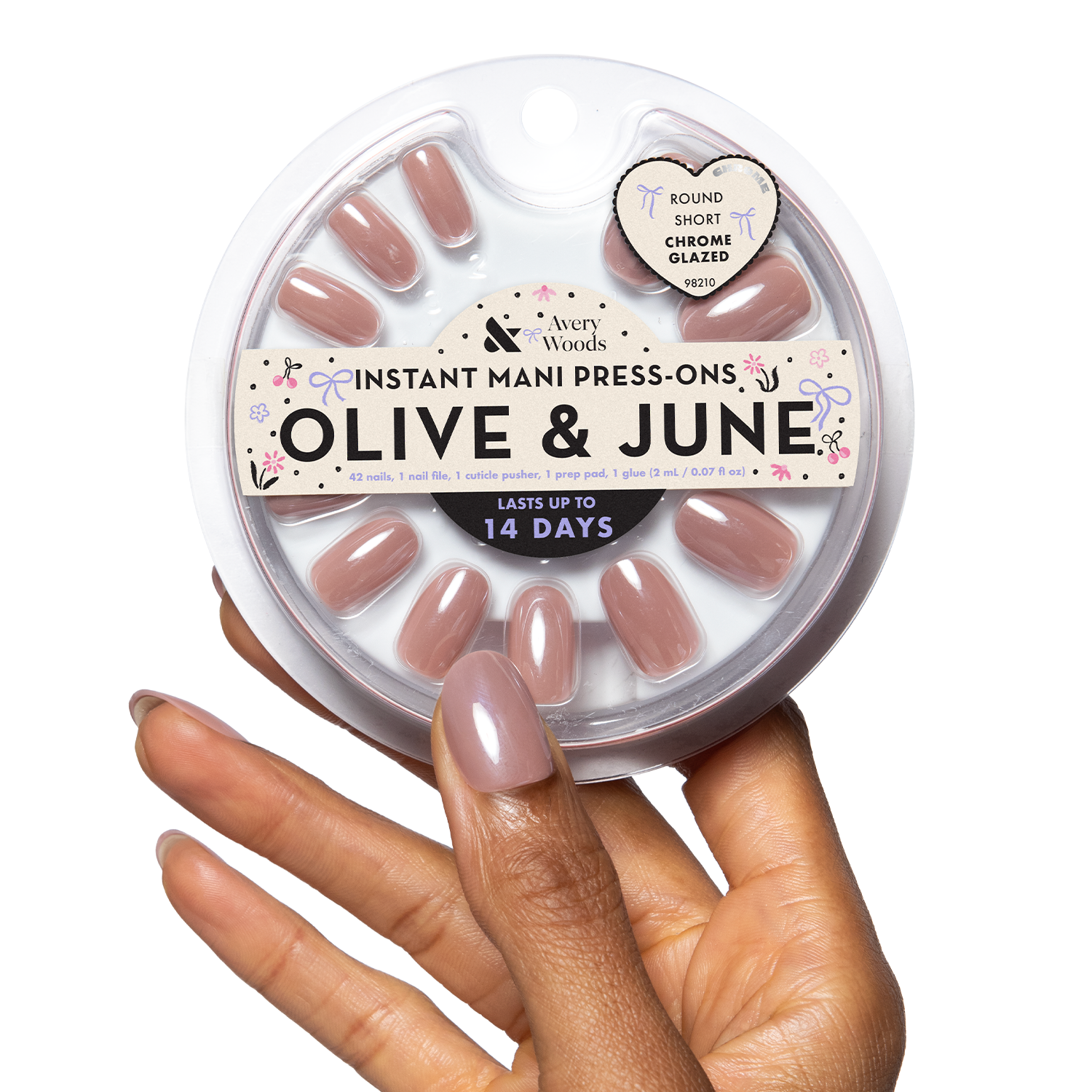 Chrome Glazed - Press On | Short | Round
