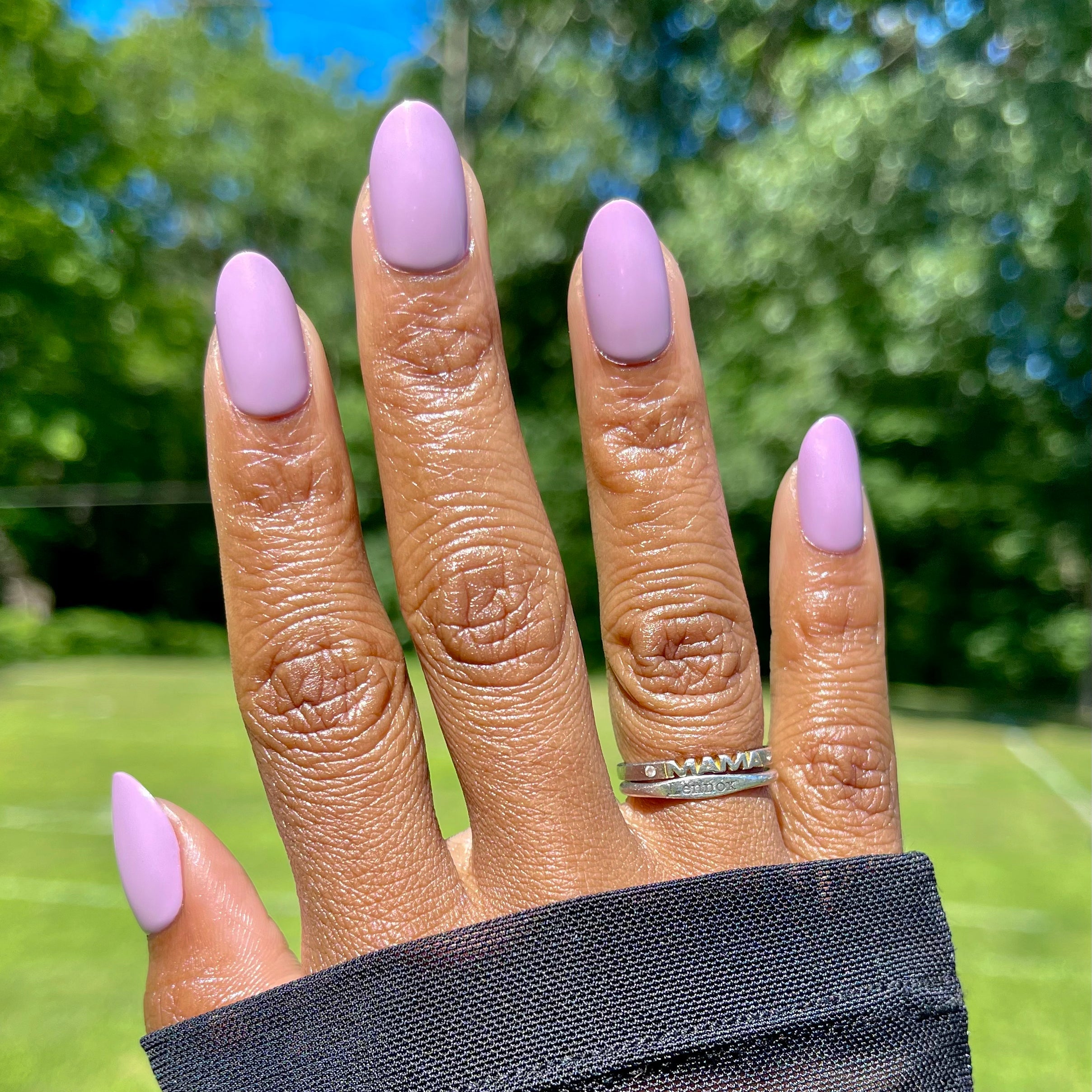Prairie | Medium | Oval - Tab Press-On showing matte medium oval purple press-on nails for an easy at home mani