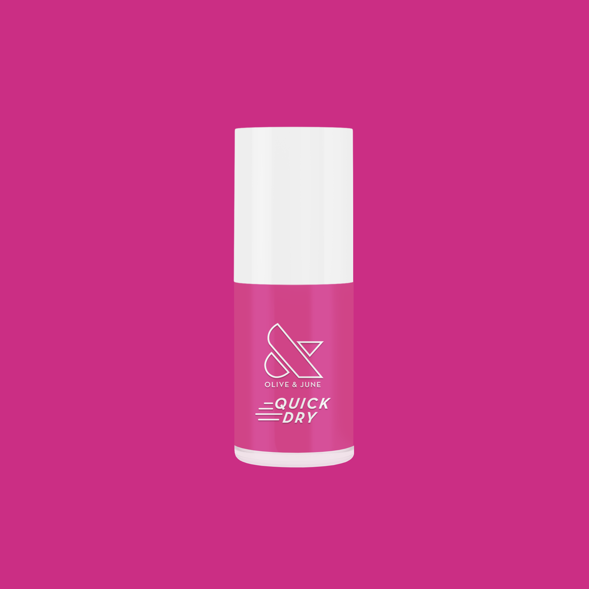 Wildest quick dry gel polish bottle in bold orchid magenta purple shade on solid magenta background
