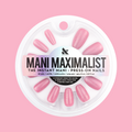 Rose Velvet - Press-On | Medium | Coffin showing shimmering pink velvet textured medium coffin press-on nails in round packaging
