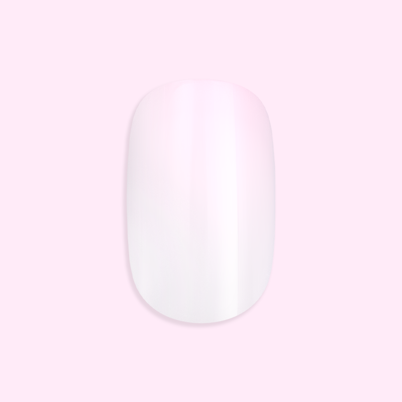 Sheer Pink Gradient - Press-On | Short | Squoval showing single short squoval false nail with soft pink gradient finish