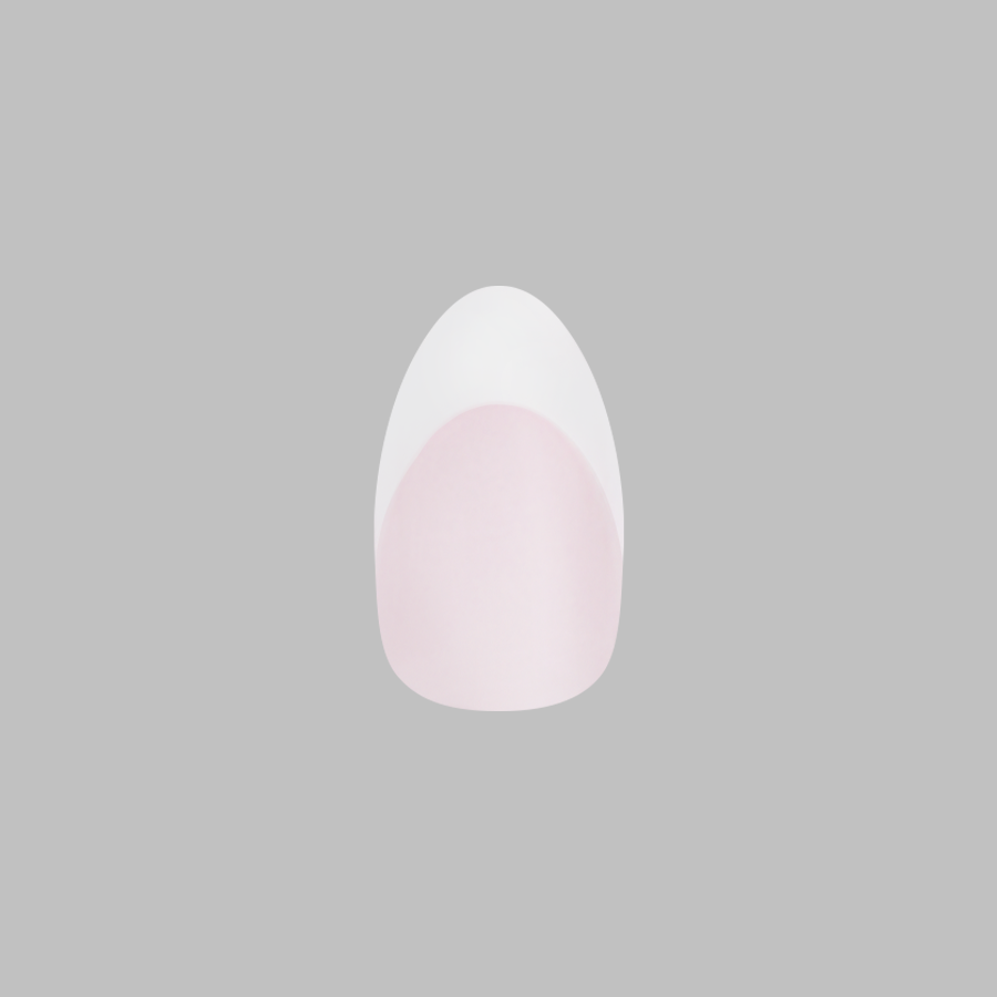 Thick French - Press-On | Medium | Almond featuring bold white tip on medium almond-shaped false nail for easy at-home mani