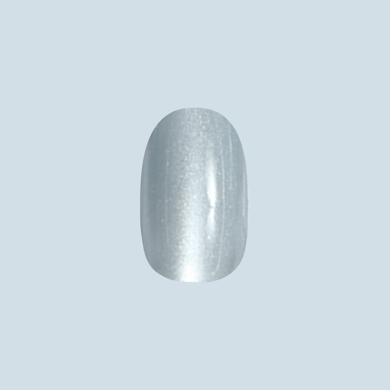 Misty Velvet - Press-On | Medium | Oval shimmery blue-grey false nail with velvet texture for easy at home manicure