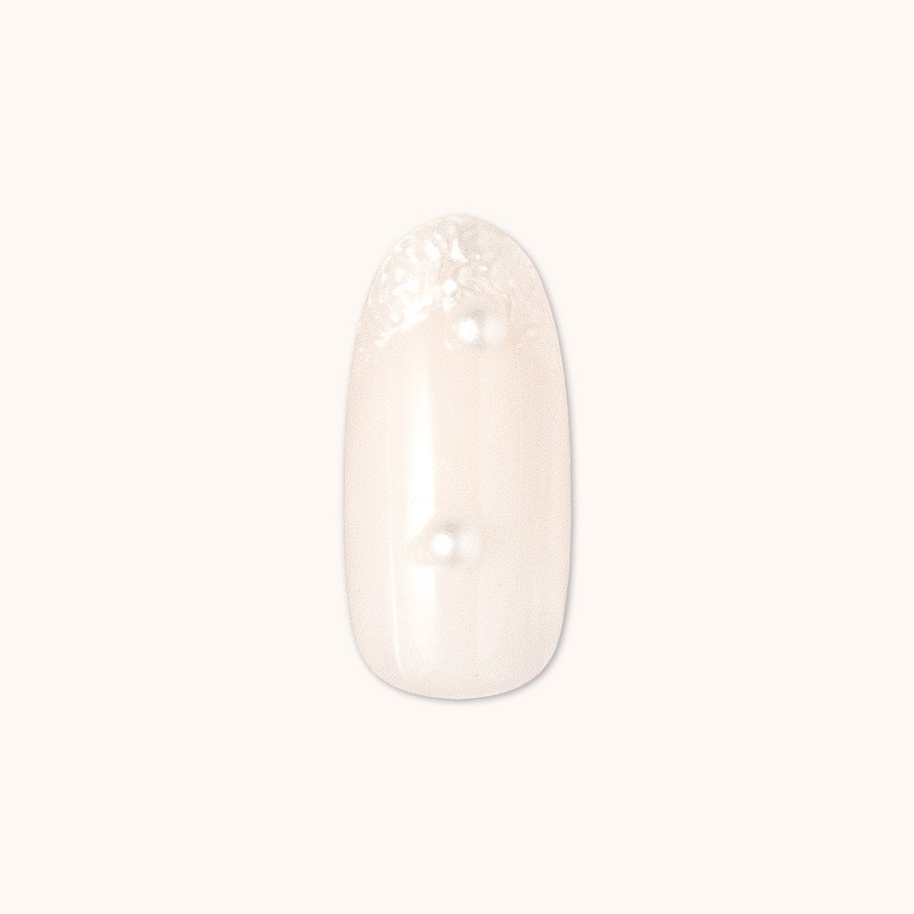 True Pearl French - Press-On | Medium | Oval featuring pearly finish with 3D mini pearls for an elegant mani look