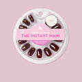 Gold Vampy Heart - Press-On | Short | Round featuring short round false nails with vampy red and gold heart accents