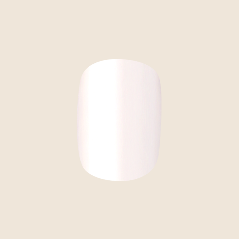 White Jelly Chrome - Press-On | Extra Short | Round nail with milky sheer white and subtle chrome for easy at-home mani
