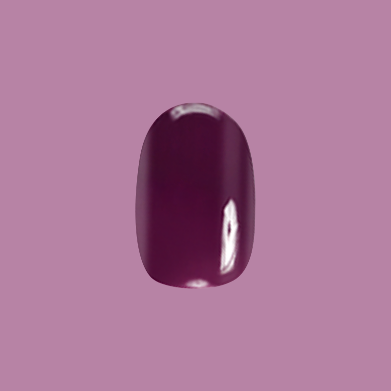 Single extra short round press-on nail in dark purple shade Who Likes Raisins? - Press-On | Extra Short | Round