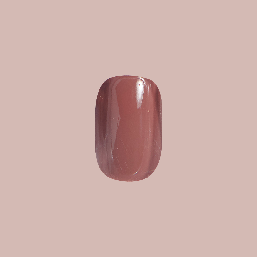 JJ | Squoval | Extra Short cozy cinnamon brown extra short squoval press-on nail for an easy at home mani by Olive and June