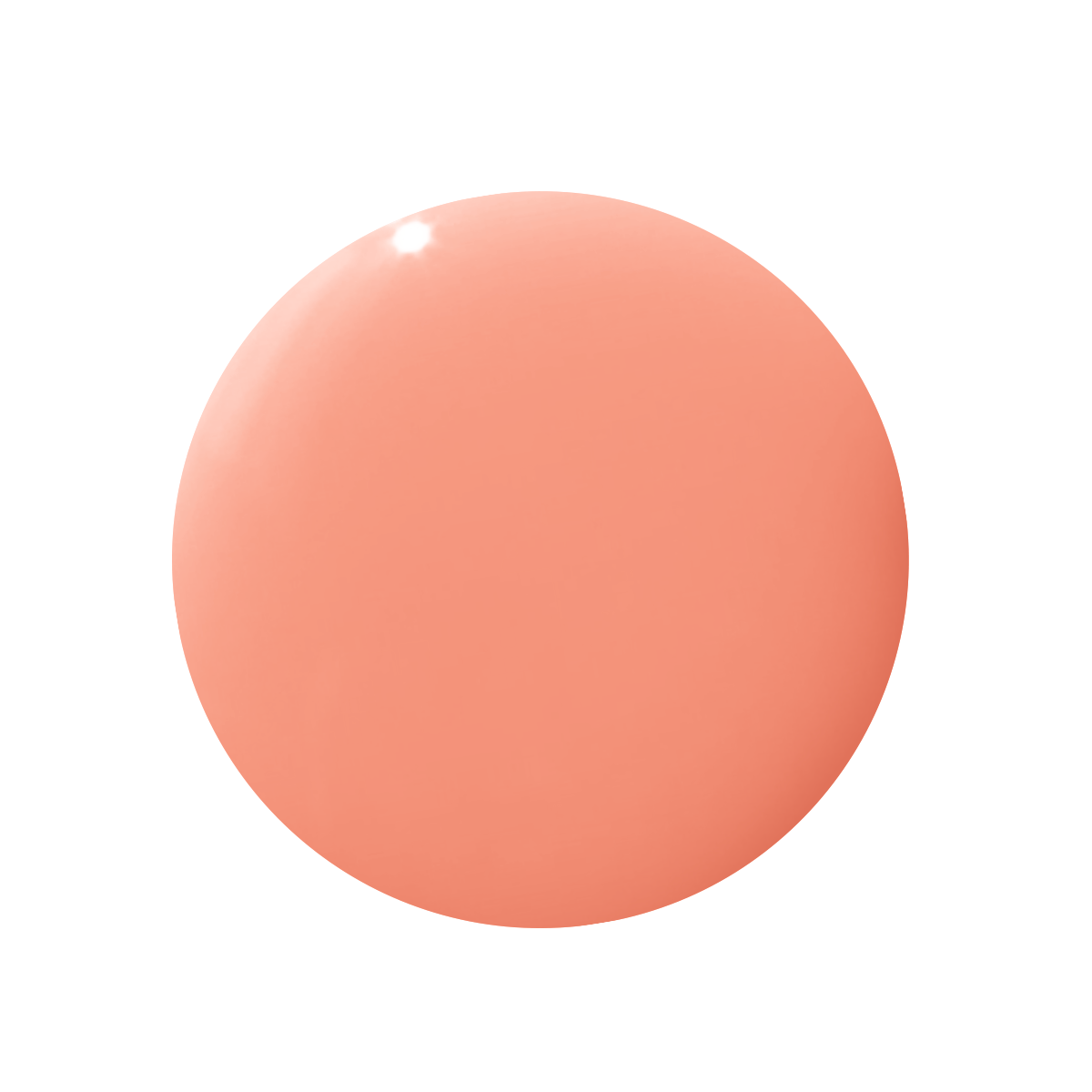 Glossy swatch of Melon gel polish in juicy cantaloupe shade ideal for quick dry manicures and pedicures