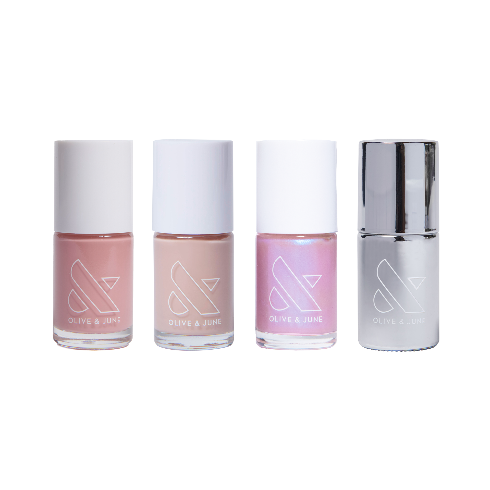 Apple Cider Glazed Donut Set four bottle nail polish bundle with soft fall hues for easy at home manicures by Olive and June