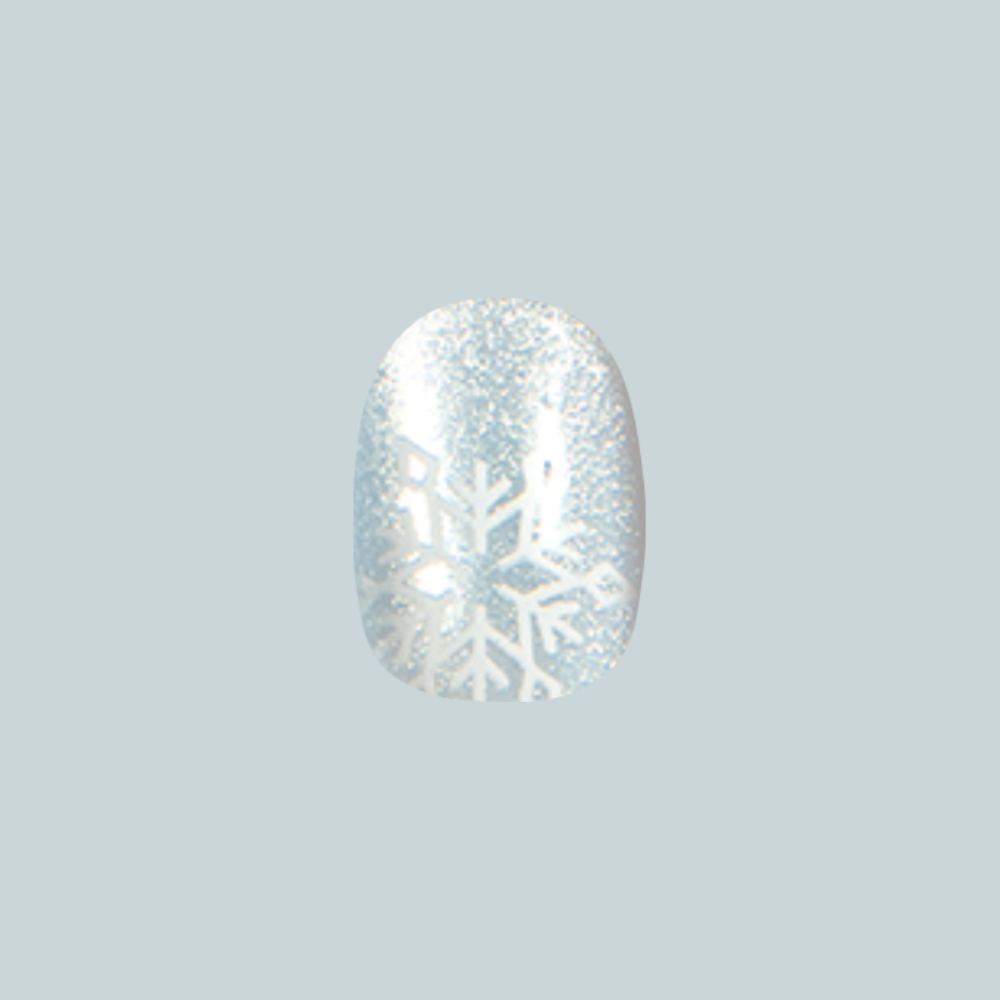 Velvet Snowflake - Tab Press-On | Extra Short | Round